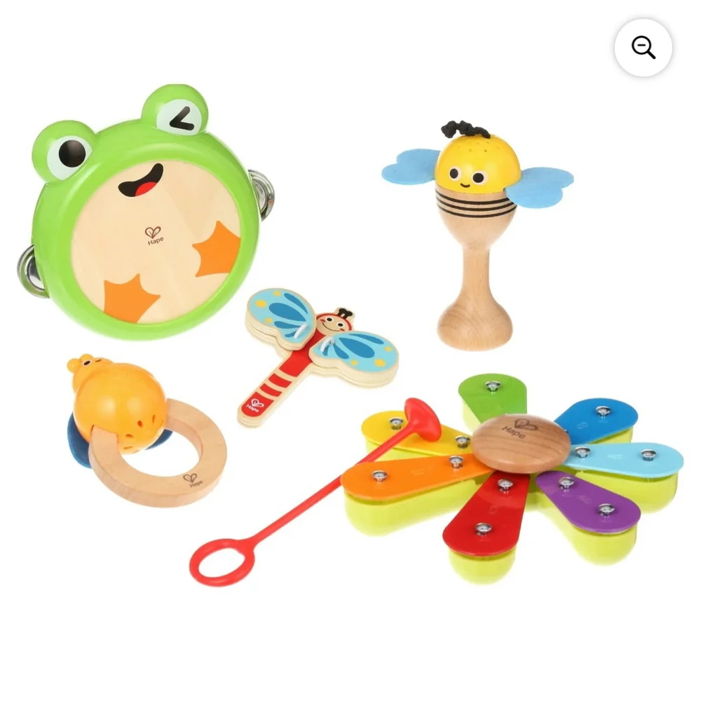 NEW Baby Hape Nature Band Rhythm Kit One Size Green Multicolor Learning Toy